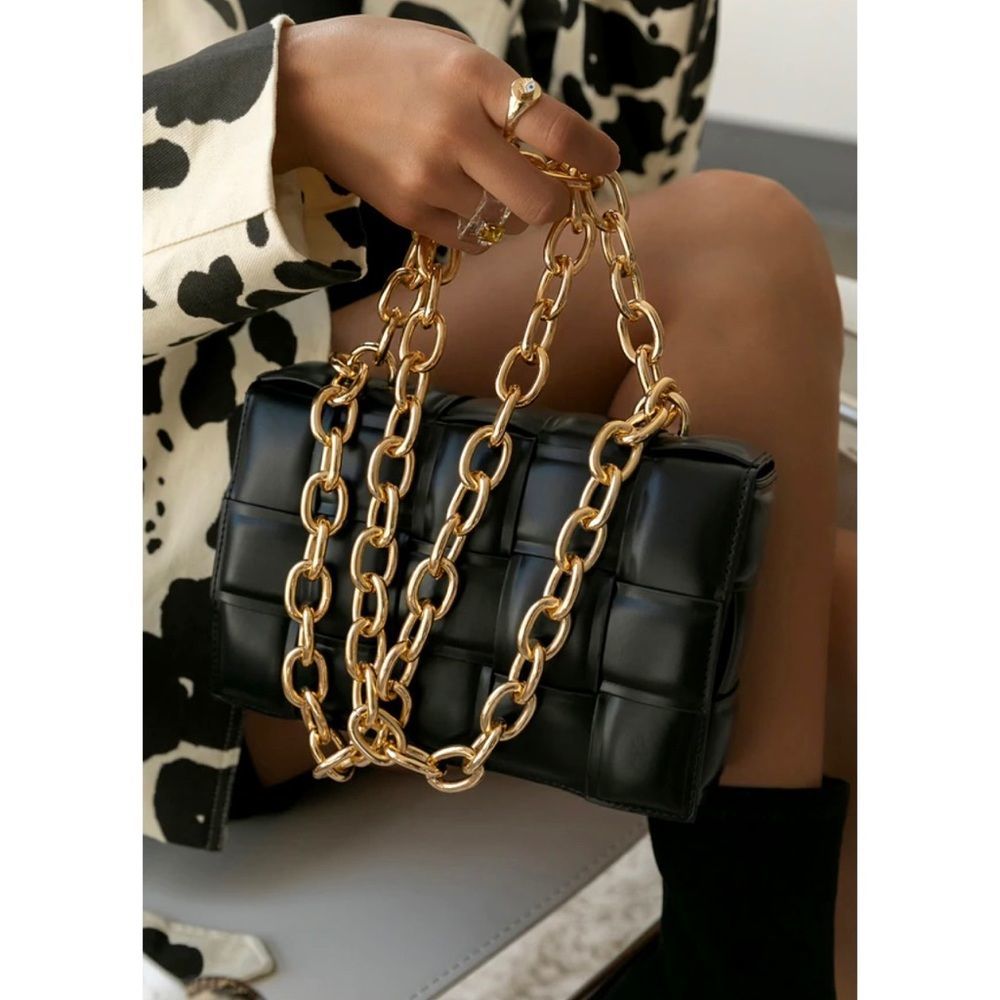 NWT! Miss Lola Luxe Collective - Black Woven Crossbody Handbag
